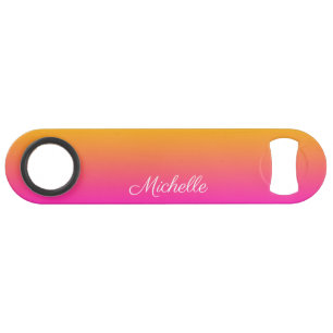 Geel en roze gradiënt ombre speed flessenopener