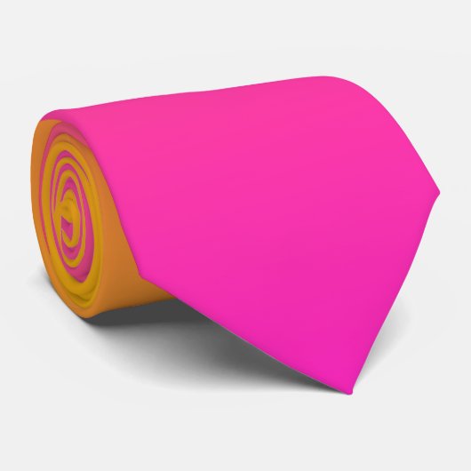 Geel en roze gradiënt ombre stropdas (Opgerold)