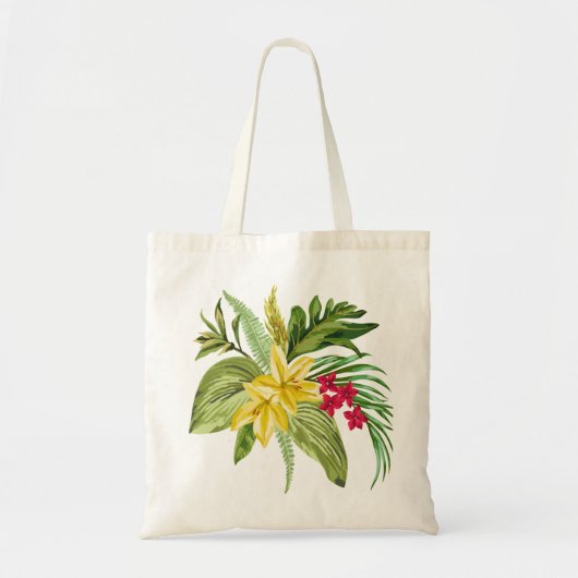 Geel en Roze inheemse Hawaiiaanse bloemen Tote Bag (Voorkant)