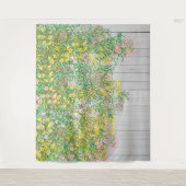 Geel en Roze Jasmijn Tapestry Wandkleed (Voorkant)