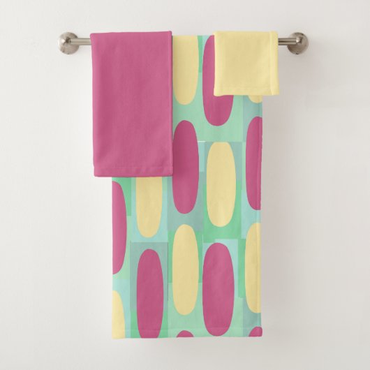 Geel en Roze keukenset voor eicellen Bad Handdoek (Insitu)