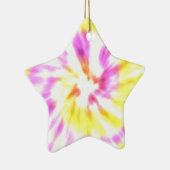 Geel en roze kleurstof keramisch ornament (Rechts)