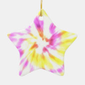 Geel en roze kleurstof keramisch ornament (Voorkant)