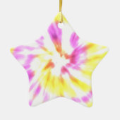 Geel en roze kleurstof keramisch ornament (Achterkant)