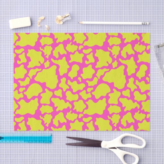 Geel en Roze Koeien Patch Decoupage Tissuepapier (Craft)