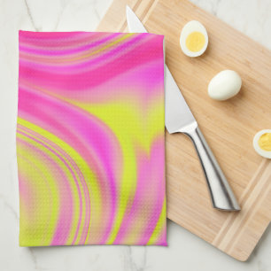 Geel en roze marmer theedoek