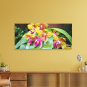 Geel en roze Orchidee bloemen Canvas Afdruk (Insitu (Woonkamer))