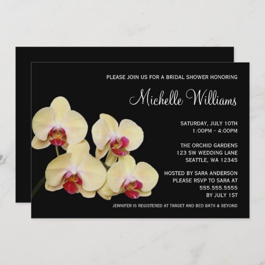 Geel en roze orchidee Vrijgezellenfeest Kaart (Voorkant / Achterkant)