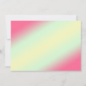 Geel en Roze Pony Linen Wedding Invitation Kaart (Achterkant)