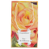 Geel en roze roze bloem klein cadeauzakje (Voorkant)