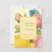 Geel en Roze Roze botanische RSVP-kaarten Kaart (Achterkant)