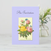 Geel en Roze Rozen Botanische Aangepaste Invitatie Kaart (Staand voorkant)