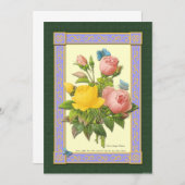 Geel en roze rozen Botanische kunstuitvindingen Kaart (Voorkant / Achterkant)