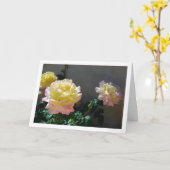 Geel en Roze Rozen Portret Kaart (Gele Bloem)