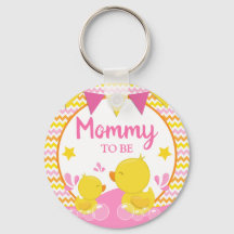 Geel en Roze Rubber Ducky Polka Dot Mammie