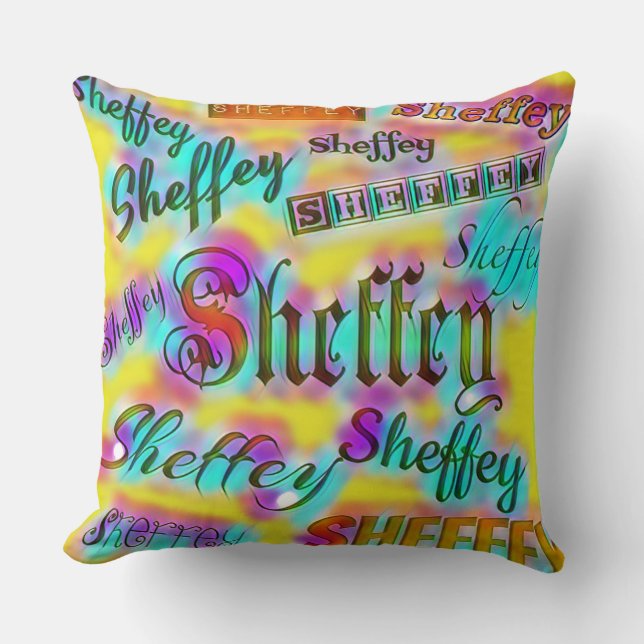 Geel en Roze Sheffey Kussen (Voorkant)