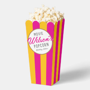 Geel en Roze Special Event Film Night Popcorn Bedankdoosjes