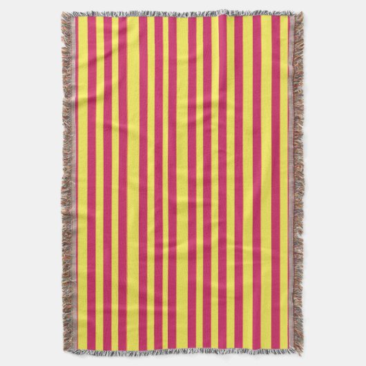 Geel en roze strips Summer Mood Throw Blanket Deken (Voorkant Verticaal)