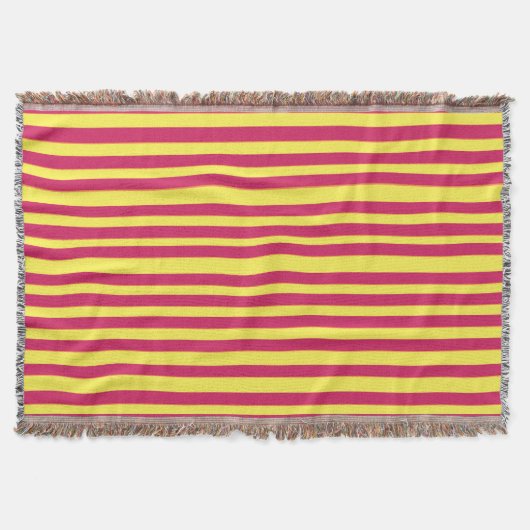 Geel en roze strips Summer Mood Throw Blanket Deken (Voorkant)
