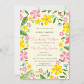 Geel en Roze Tuin Bloemen Vrijgezellenfeest Kaart (Voorkant)