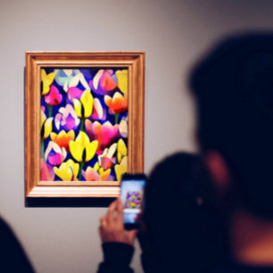 Geel en roze tulpen kleurrijke lentart perfect poster