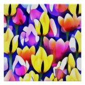 Geel en roze tulpen kleurrijke lentart perfect poster (Voorkant)
