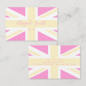 Geel en roze Vlag van het VK/Unievaartuig | Gepers Visitekaartje (Voorkant / Achterkant)