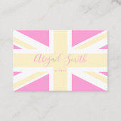 Geel en roze Vlag van het VK/Unievaartuig | Gepers Visitekaartje (Voorkant)