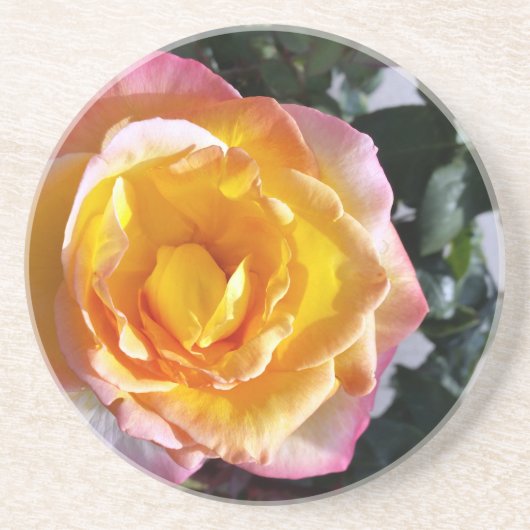 geel en roze zandsteen onderzetter (Voorkant)