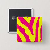 Geel en roze Zebra Pin Vierkante Button 5,1 Cm (Voorkant /achterkant)