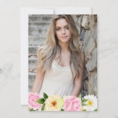 Geel en Roze Zomerbloemen Foto Zoet 16 Kaart (Achterkant)