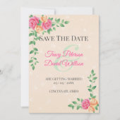Geel en roze zwavel save the date (Voorkant)
