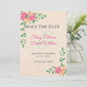 Geel en roze zwavel save the date (Staand voorkant)