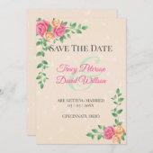 Geel en roze zwavel save the date (Voorkant / Achterkant)