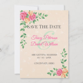 Geel en roze zwavel save the date