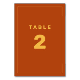 Geel en Rust Wes Anderson Geïnspireerd tabelnummer Kaart