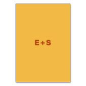 Geel en Rust Wes Anderson Geïnspireerd tabelnummer Kaart (Achterkant)