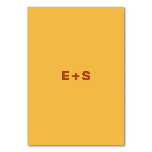 Geel en Rust Wes Anderson Geïnspireerd tabelnummer Kaart (Achterkant)