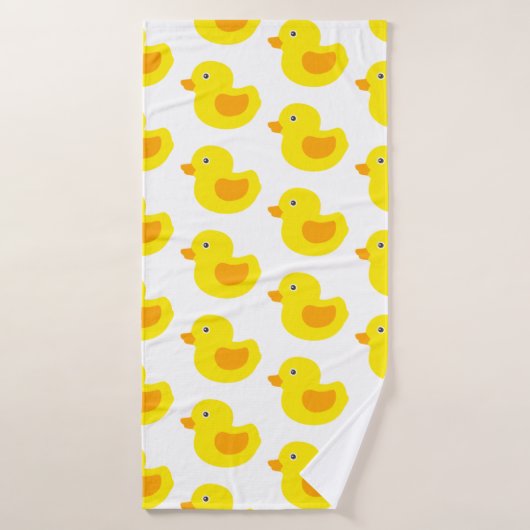 Geel en Sinaasappel Baby Rubber Ducky voor kindere Badhanddoek (Badhanddoek)