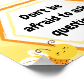 Geel en Sinaasappel Bijen Klaslokaal Regels Poster (Hoek)