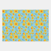 Geel en sinaasappel charmant narcispapier inpakpapier vel (Voorkant 3)