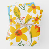 Geel en sinaasappel charmant narcispapier inpakpapier vel (In situ)