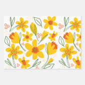 Geel en sinaasappel charmant narcispapier inpakpapier vel (Voorkant)