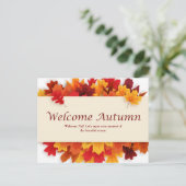 Geel en Sinaasappel Eenvoudig Welkom Herfst Briefk Briefkaart (Staand voorkant)