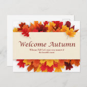 Geel en Sinaasappel Eenvoudig Welkom Herfst Briefk Briefkaart (Voorkant / Achterkant)