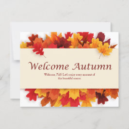 Geel en Sinaasappel Eenvoudig Welkom Herfst Briefk Briefkaart