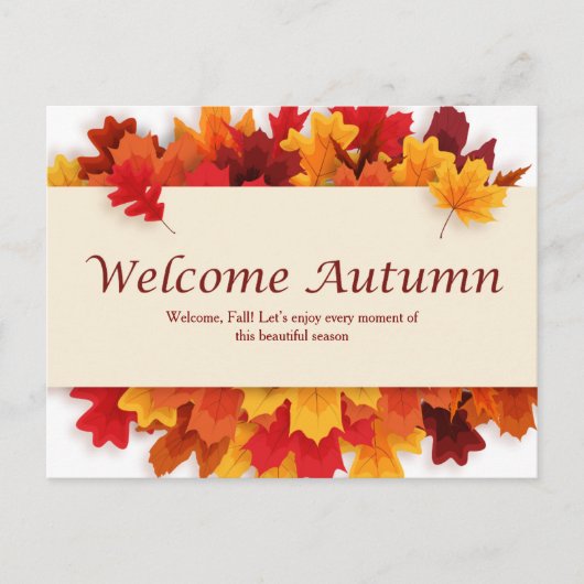 Geel en Sinaasappel Eenvoudig Welkom Herfst Briefk Briefkaart (Voorkant)