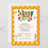 Geel en Sinaasappel Mexicaans Fiesta Verjaardag Kaart (Voorkant)