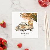 Geel en Sinaasappel  Vrachtwagen Herfst Bruiloft Servet (Insitu)