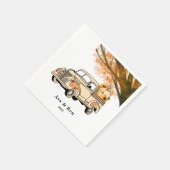 Geel en Sinaasappel  Vrachtwagen Herfst Bruiloft Servet (Hoek)